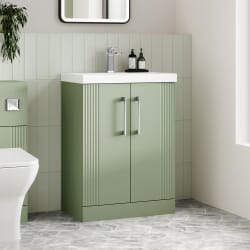 Mobile da Bagno Scanalato a Terra con Lavabo 600mm - Scelta della Finitura