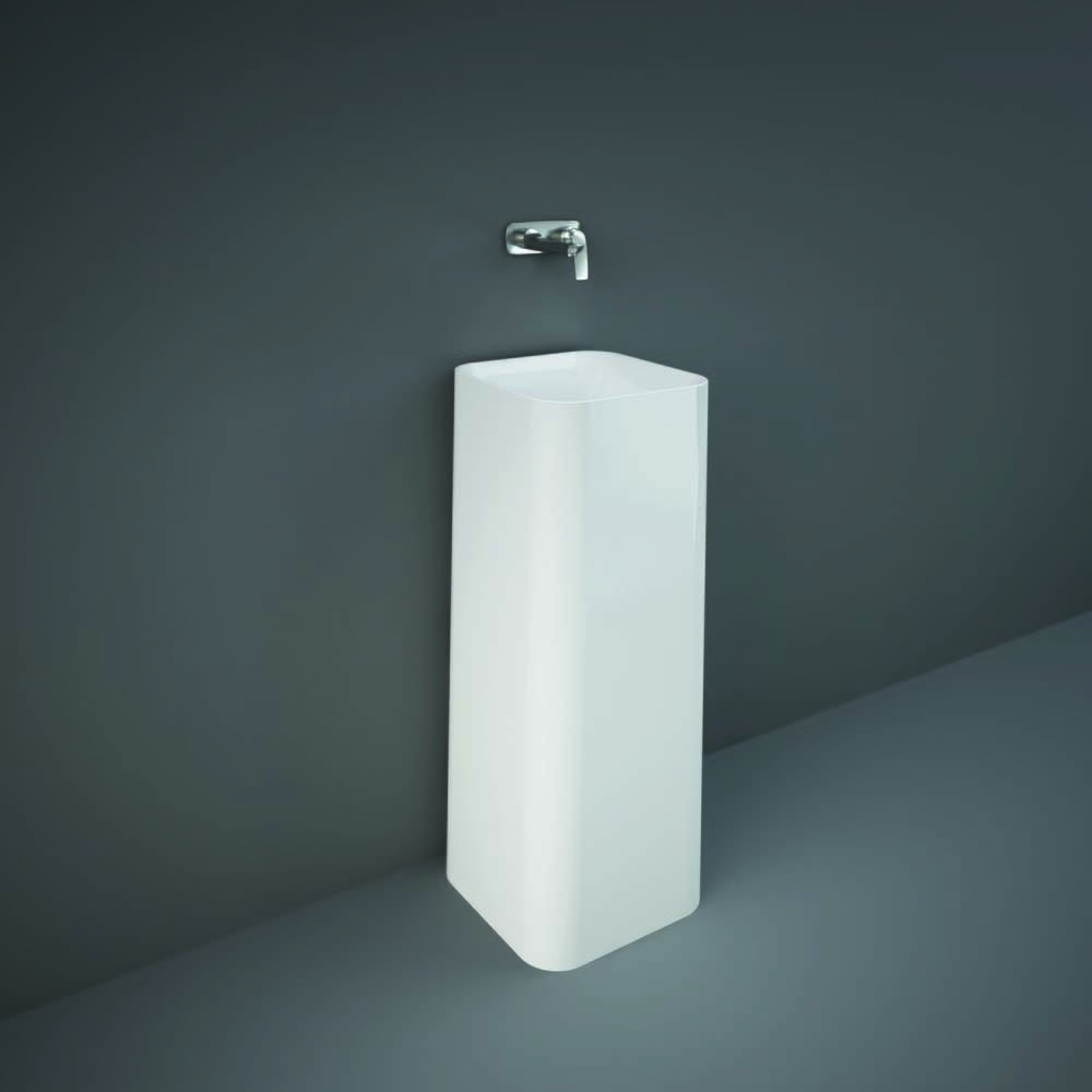 Lavabo Moderno Indipendente Quadrato - Bianco Lucido - 360mm - Hudson Reed x RAK Petit (No Fori)