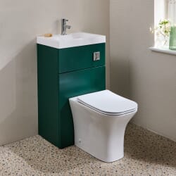 Set Mobile Bagno Multiuso Salvaspazio Completo di Mobile Lavabo e Sanitario con Lavabo Elements, WC e Sanitario Avenham - 500mm x 890mm - Scelta di Finiture - Cluo