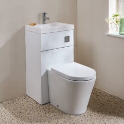 Set Mobile Bagno Multiuso Salvaspazio Completo di Mobile Lavabo e Sanitario con Lavabo Elements, WC Alswear - 500mm x 890mm - Scelta di Finiture - Cluo
