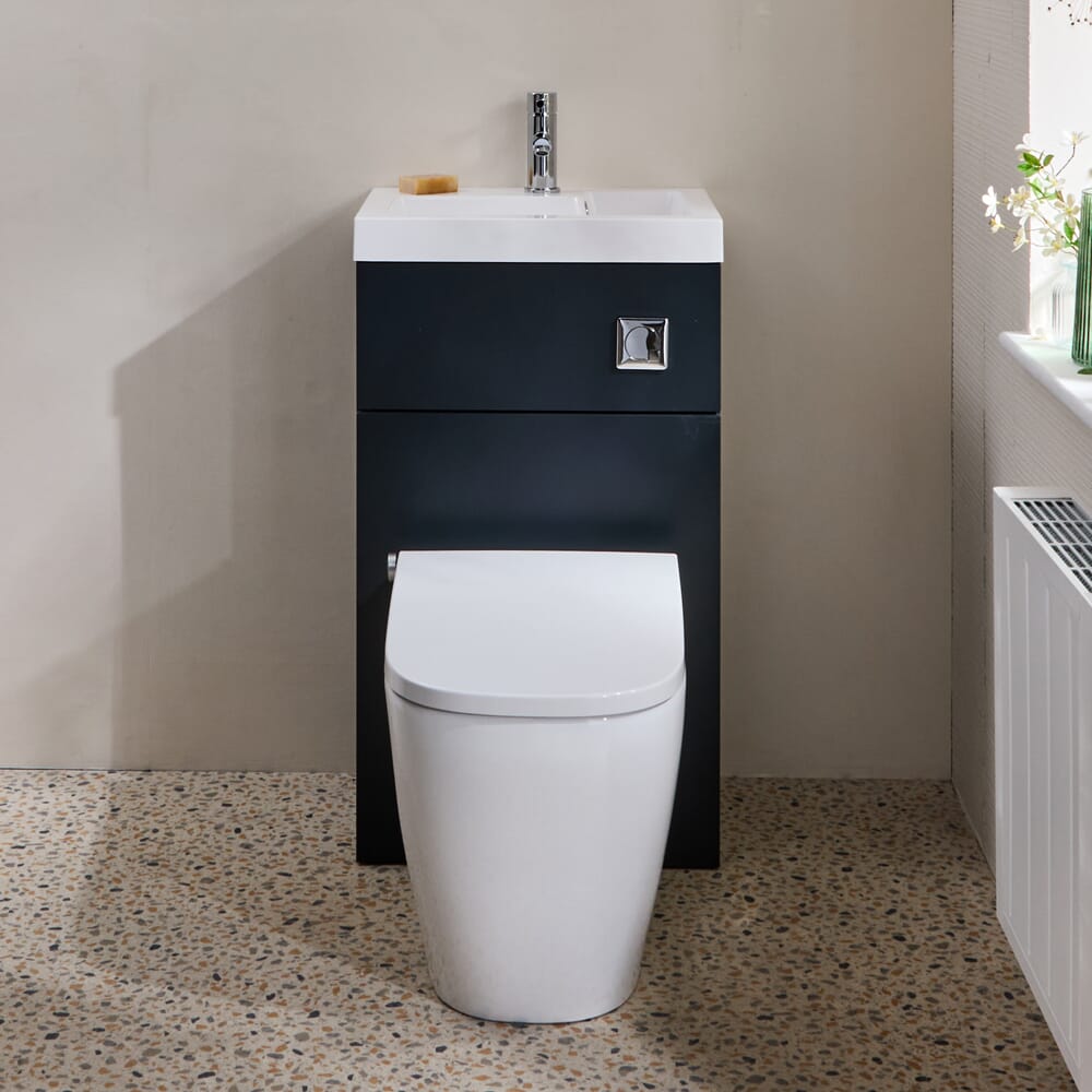 Set Mobile Bagno Multiuso Salvaspazio Completo di Mobile Lavabo e Sanitario con Lavabo Elements e Smart Toilet Stile WC Giapponese con Sanitario e Bidet Hirayu - 500mm x 890mm - Selección de Acabados - Cluo