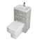 Set Bagno Moderno Completo di Sanitario Exton e Lavabo - Grigio Cemento - 500mm x 890mm - Pulsante di Scarico Cromato - Cluo