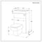 Set Bagno Moderno Completo di Sanitario Exton e Lavabo - Grigio Cemento - 500mm x 890mm - Pulsante di Scarico Cromato - Cluo
