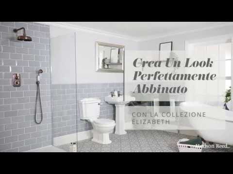 Kit Doccia Tradizionale Completo di Miscelatore Termostatico con Deviatore Completo di Asta Saliscendi ed Erogatore per Vasca - Cromato e Bianco - Elizabeth