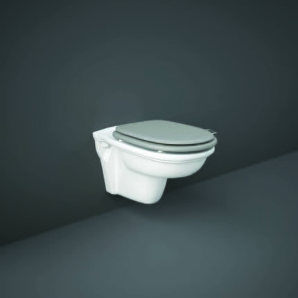 Sanitario WC Sospeso Tradizionale con Telaio Alto senza Brida - Scelta Sedile e Placca di Comando - Hudson Reed x RAK Washington