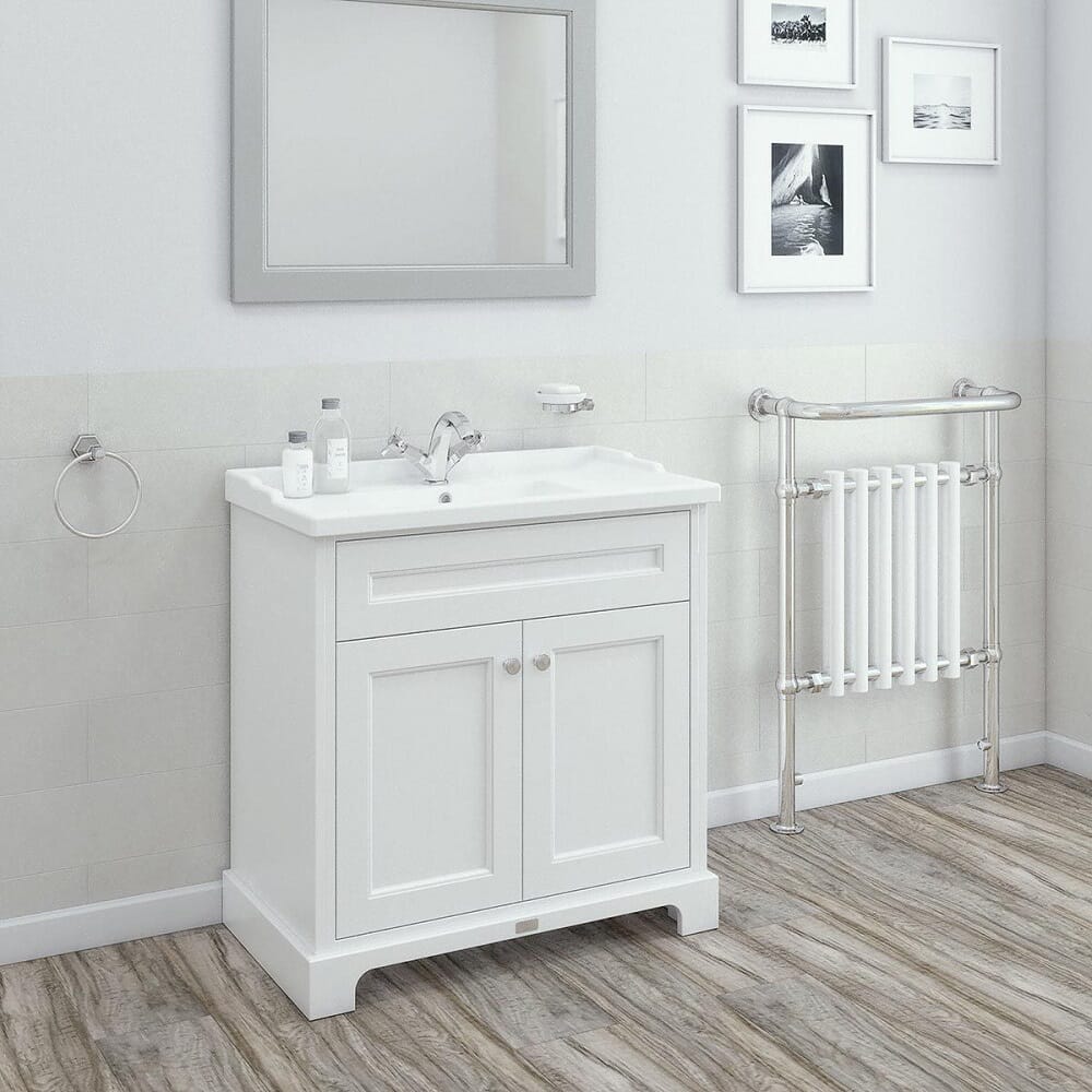 Mobile da Bagno Tradizionale da 817mm con Lavabo  - Scelta di Finiture e Fori Rubinetteria - Hudson Reed x RAK Washington