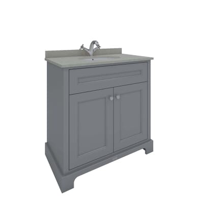 Mobile da Bagno Tradizionale da 800mm con Lavabo  e Ripiano Grigio - Scelta di Finiture e Fori Rubinetteria - Hudson Reed x RAK Washington