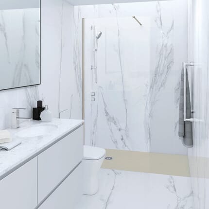 Box Doccia Walk-in con Piatto Doccia Antiscivolo Cappuccino Opaco - Scelta di Dimensioni - RAK Feeling