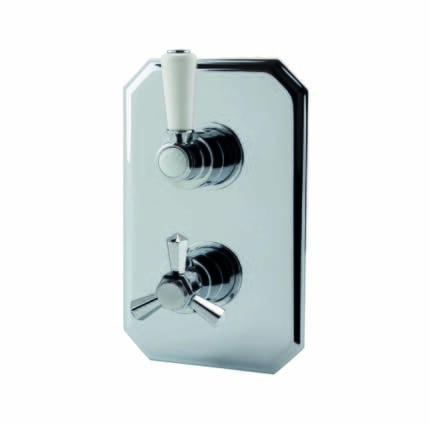 Miscelatore Doccia Termostatico Incassato Tradizionale con Deviatore - Cromato - Hudson Reed x RAK Washington