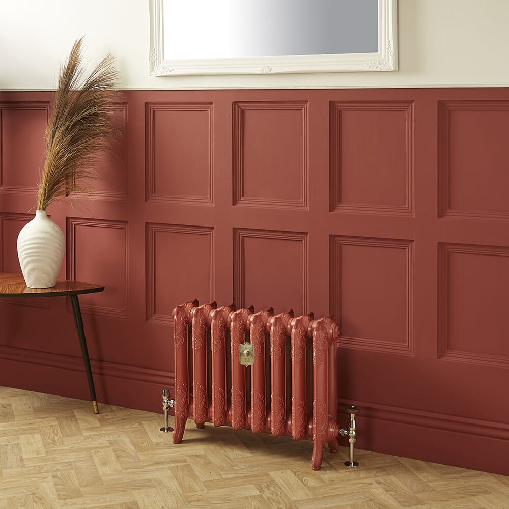 Radiatore Tradizionale in Ghisa a 2 Colonne - Alto 510mm - Finitura Rosso Mattone Eating Room Red di Farrow & Ball - Charlotte