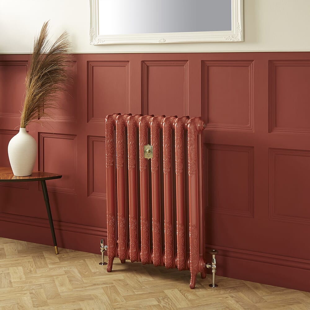Radiatore Tradizionale in Ghisa a 2 Colonne - Alto 950mm - Finitura Rosso Mattone Eating Room Red di Farrow & Ball - Charlotte