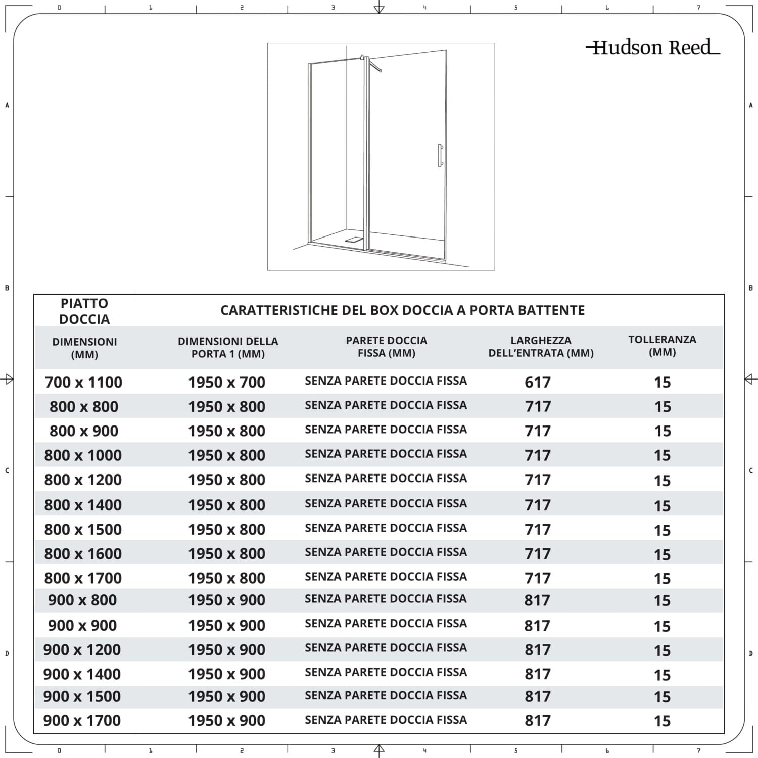Box Doccia con Anta Battente Singola Tradizionale e Piatto Doccia Effetto Ardesia - Langley
