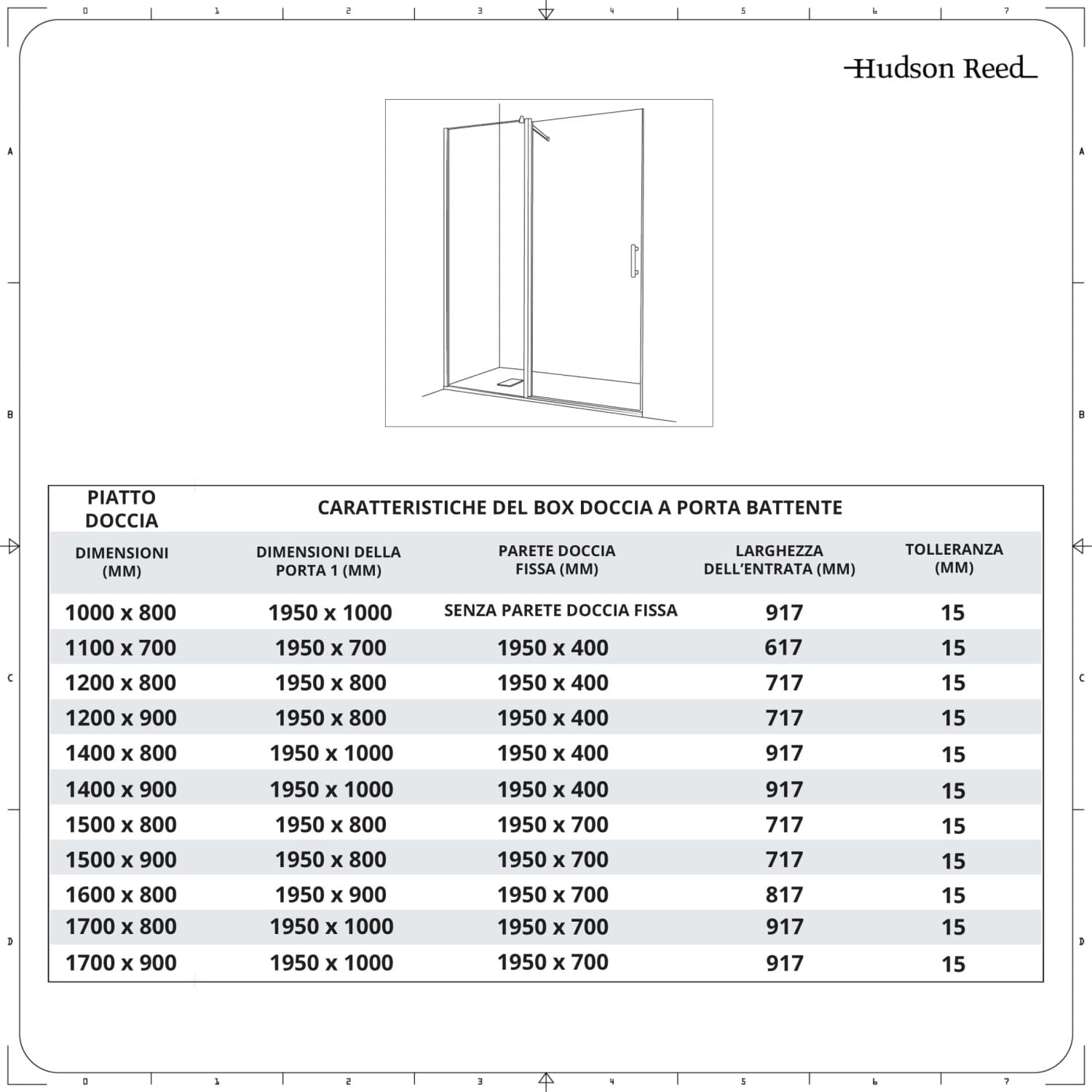 Box Doccia con Anta Battente Singola Tradizionale e Piatto Doccia Effetto Ardesia - Langley