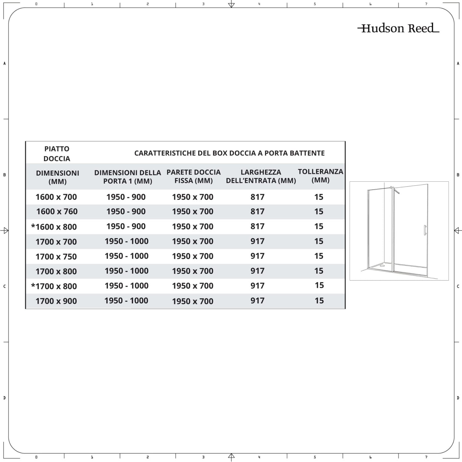 Porta Doccia Cromata per Nicchia con Piatto Doccia – Scelta di Dimensioni - Nox