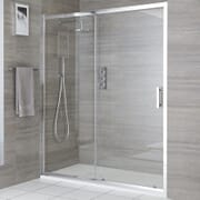 Porta Doccia Scorrevole Portland con Piatto Doccia Effetto Pietra - Disponibile in Diverse Misure