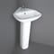 Lavabo ad Angolo Moderno Bianco Lucido con Colonna - 450 mm (1 Foro per Rubinetto) - Hudson Reed x RAK Origin