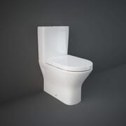 Mini Sanitario WC Monoblocco senza Brida con Sedile Ammortizzato - Bianco Lucido - Hudson Reed x RAK Resort