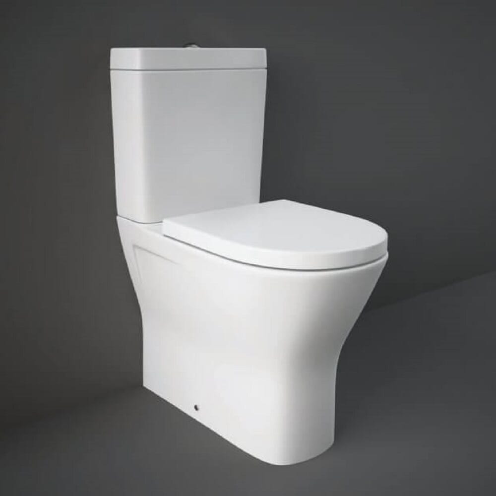 Maxi Sanitario WC Monoblocco senza Brida con Sedile Ammortizzato - Bianco Lucido - Hudson Reed x RAK Resort