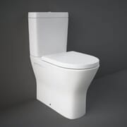 Maxi Sanitario WC Monoblocco senza Brida con Sedile Ammortizzato - Bianco Lucido - Hudson Reed x RAK Resort