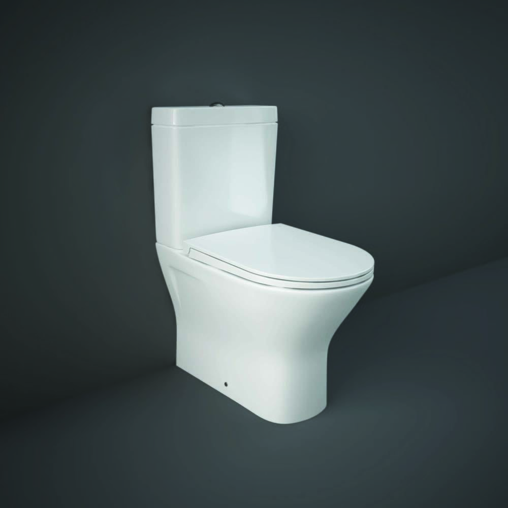 Maxi Sanitario WC Monoblocco senza Brida con Sedile Ammortizzato - Bianco Lucido - Hudson Reed x RAK Resort