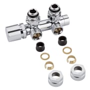 Valvole a Squadra per Radiatori e Scaldasalviette con Adattatori per Raccordi 15mm per Tubi in Rame - Multiblock H