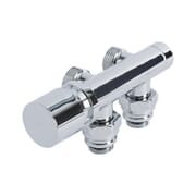 Valvole a Squadra per Radiatori e Scaldasalviette con Attacco Centrale Complete di Adattatori per Raccordi 16mm per Tubi in Rame - Multiblock H