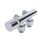 Valvole a Squadra per Radiatori e Scaldasalviette con Attacco Centrale Complete di Adattatori per Raccordi Pex o Multistrato 16mm – Multiblock H