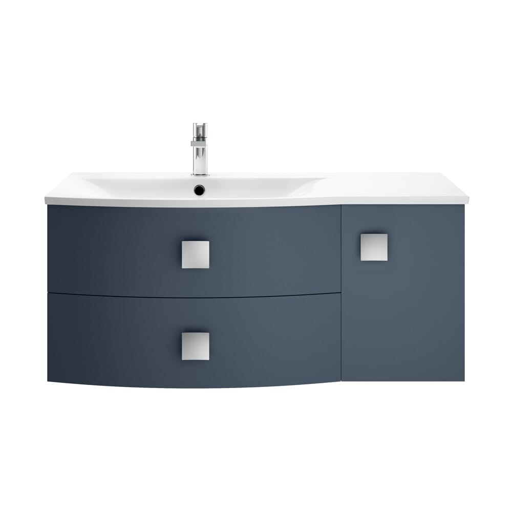 Mobile Bagno Curvo da 1010mm con Lavabo - Design a Destra o Sinistra - Scelta di Finiture – Sarenna