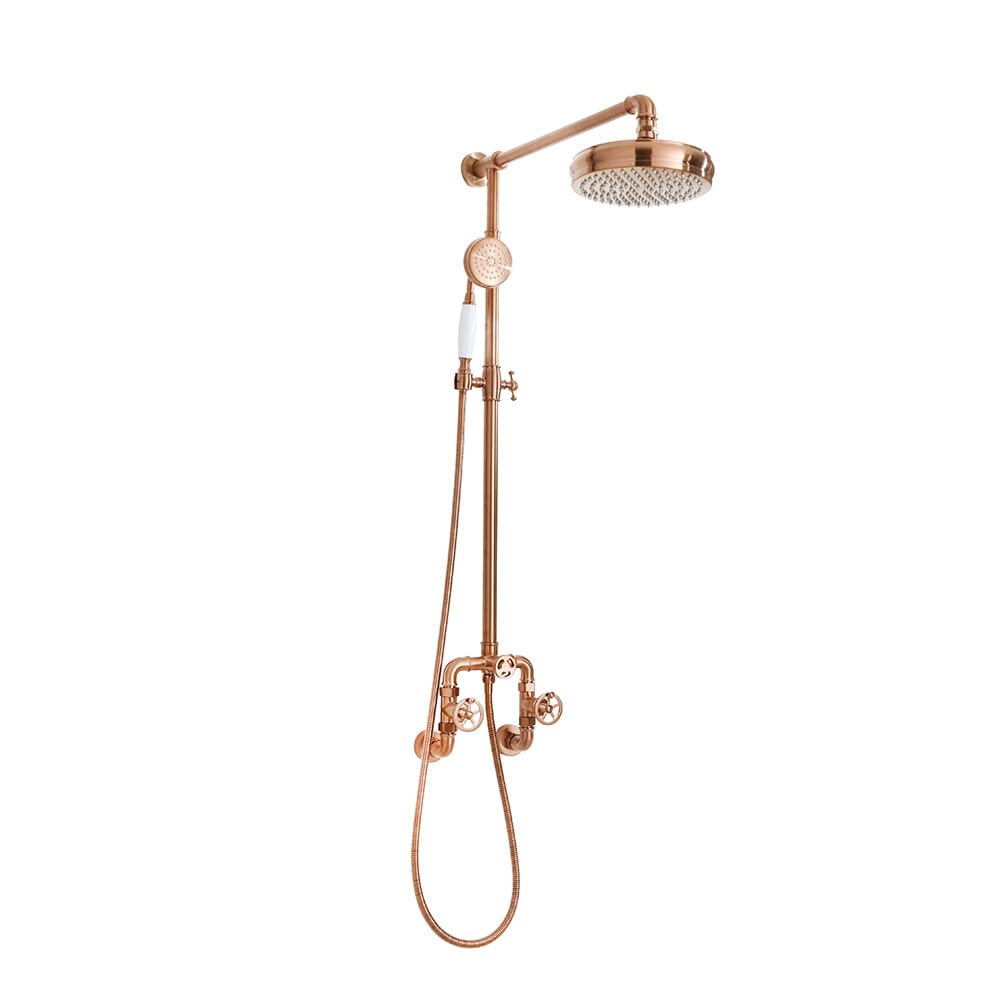 Soffione Doccia Handheld In Rame Antico - Doccetta Con Ugelli In Silicone Per Decalcificazione Facile - Foto 6