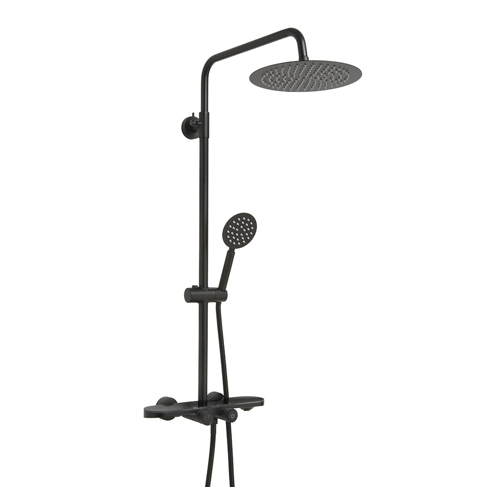 Colonna Doccia con Miscelatore Termostatico a Barra con Soffione Rotondo, Doccetta ed Erogatore Integrato - Scelta della Finitura - Elsie