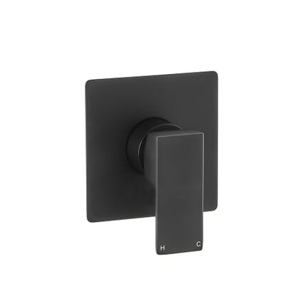 Miscelatore Termostatico Moderno Quadrato Manuale – 1 Via – Nero – Preto