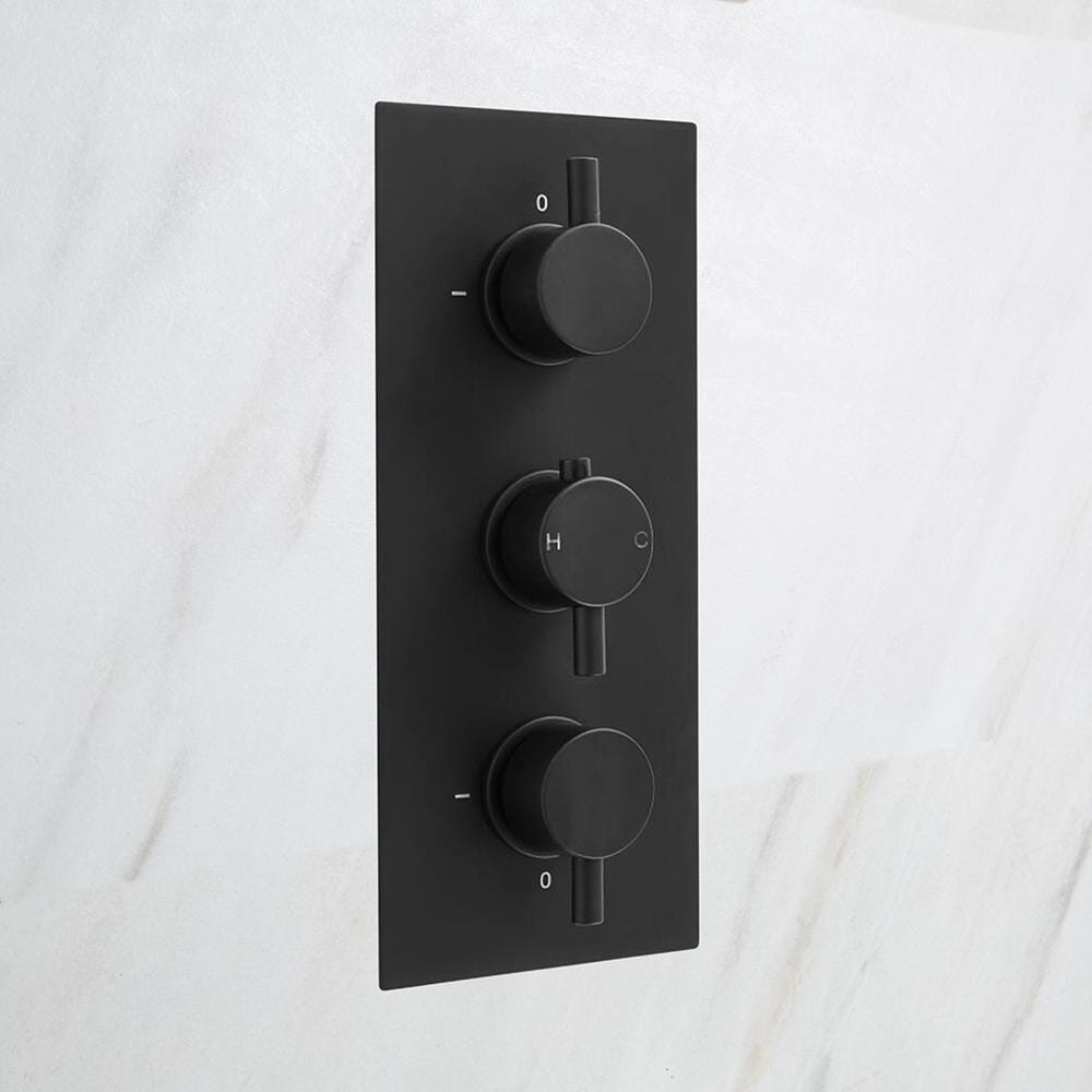 Miscelatore Doccia Termostatico Nero a 3 Vie con Deviatore - Nox