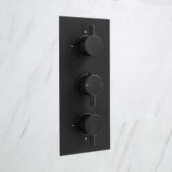 Miscelatore Doccia Termostatico Nero a 3 Vie con Deviatore - Nox