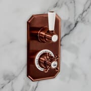 Hudson Reed Elizabeth - Miscelatore Doccia Termostatico Tradizionale da Incasso a 1 Via con Design Doppio - Rame Satinato