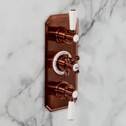 Hudson Reed Elizabeth - Miscelatore Doccia Termostatico Tradizionale da Incasso a 2 Vie con Design Triplo - Rame Satinato