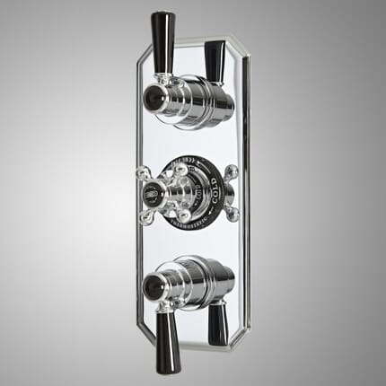 Miscelatore Doccia Tradizionale da Incasso a Due Vie - Cromato e Nero - Elizabeth