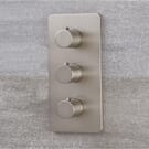 Miscelatore Doccia Termostatico Triplo Moderno a 2 Vie Colore Nichel con Finitura Spazzolata - Harting