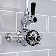 Hudson Reed Elizabeth - Miscelatore Doccia Termostatico Esterno Tradizionale a 1 Via con Design Doppio - Cromato e Nero