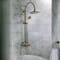 Kit Doccia con Miscelatore per Vasca da Bagno a Parete con Soffione e Doccetta Art Deco - Scelta di Finiture - Earlham