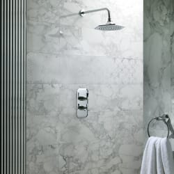Sistema Doccia con Miscelatore Termostatico con Soffione Art Deco (1 via) - Scelta di Finiture - Earlham
