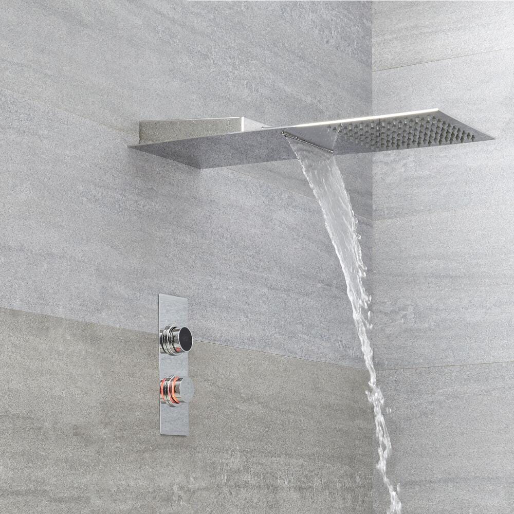 Doccia Digitale con Sistema di Controllo a 2 Vie con Soffione Doccia Effetto a Pioggia e Cascata - Narus