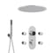 Doccia Digitale con Sistema di Controllo a 3 Vie con Soffione Doccia Circolare da Incasso 400mm, 4 Idrogetti e Doccetta - Narus