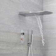 Doccia Digitale con Sistema di Controllo a 3 Vie con Doccetta, Soffione Effetto a Pioggia e Cascata - Narus