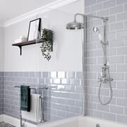 Colonna Doccia Tradizionale con Miscelatore Termostatico Esposto a Due Vie - Cromato e Bianco - Elizabeth