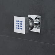 Idrogetto Quadrato con Fissaggio Frontale - Cromato - Kubix