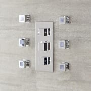 Set di 6 Idrogetti Quadrati con Fissaggio Frontale - Cromato - Kubix