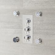 Set di 4 Idrogetti Rotondi con Fissaggio Frontale - Cromato - Como