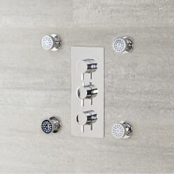 Set di 4 Idrogetti Rotondi con Fissaggio Frontale - Cromato - Como