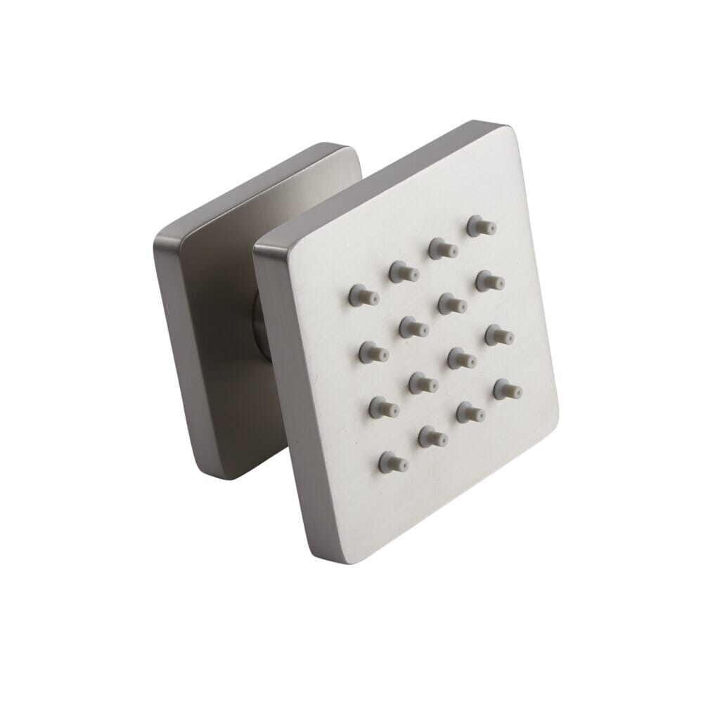 Idrogetto Doccia Quadrato in Ottone Color Nichel con Finitura Spazzolata