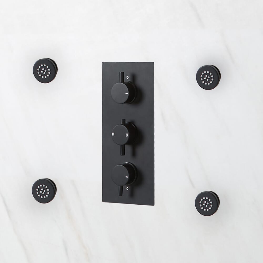 4 Idrogetti Idromassaggio Rotondi Neri  - Nox